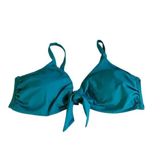 Swimsuits For All Tie Front Bikini Top Size 20 NWT Teal - Picture 1 of 4
